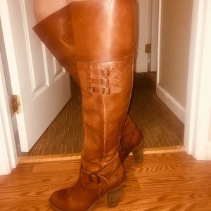 Over the knee Frye leather boots